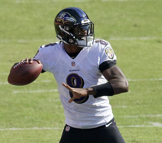 Lamar Jackson, quarterback for the Baltimore Ravens. 