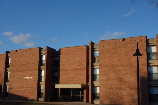 Sanford Hall, one of Clarks residential halls featuring single dorms.