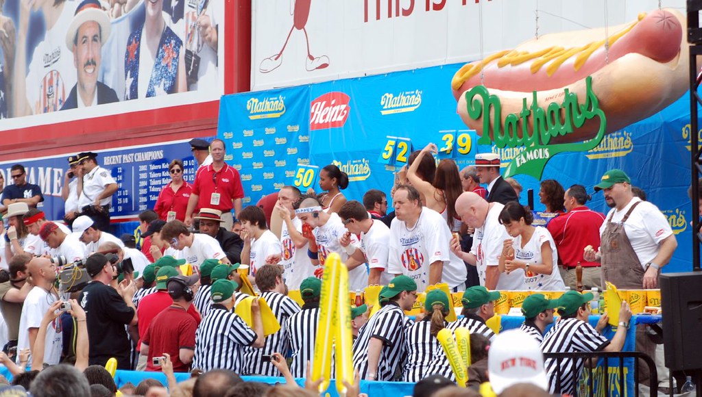 The hot dog eating competition. Photo licensed under creative commons.