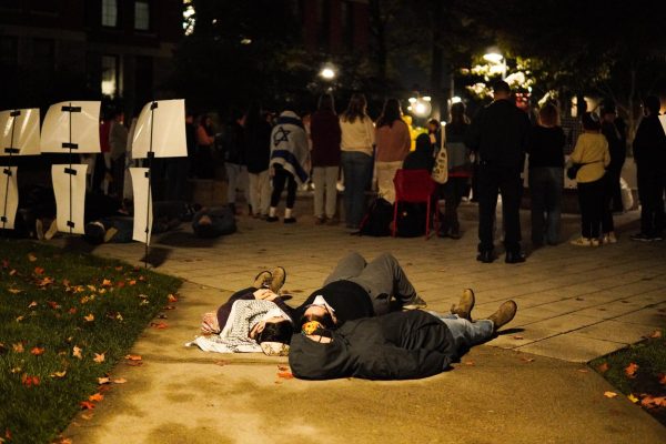 Students protesting on Oct. 7, 2024, at Clark University's Red Square, Worcester, MA.