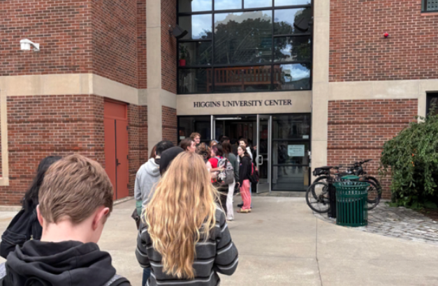 Monday night's line at Higgins. Photo courtesy of Hazel Crossman