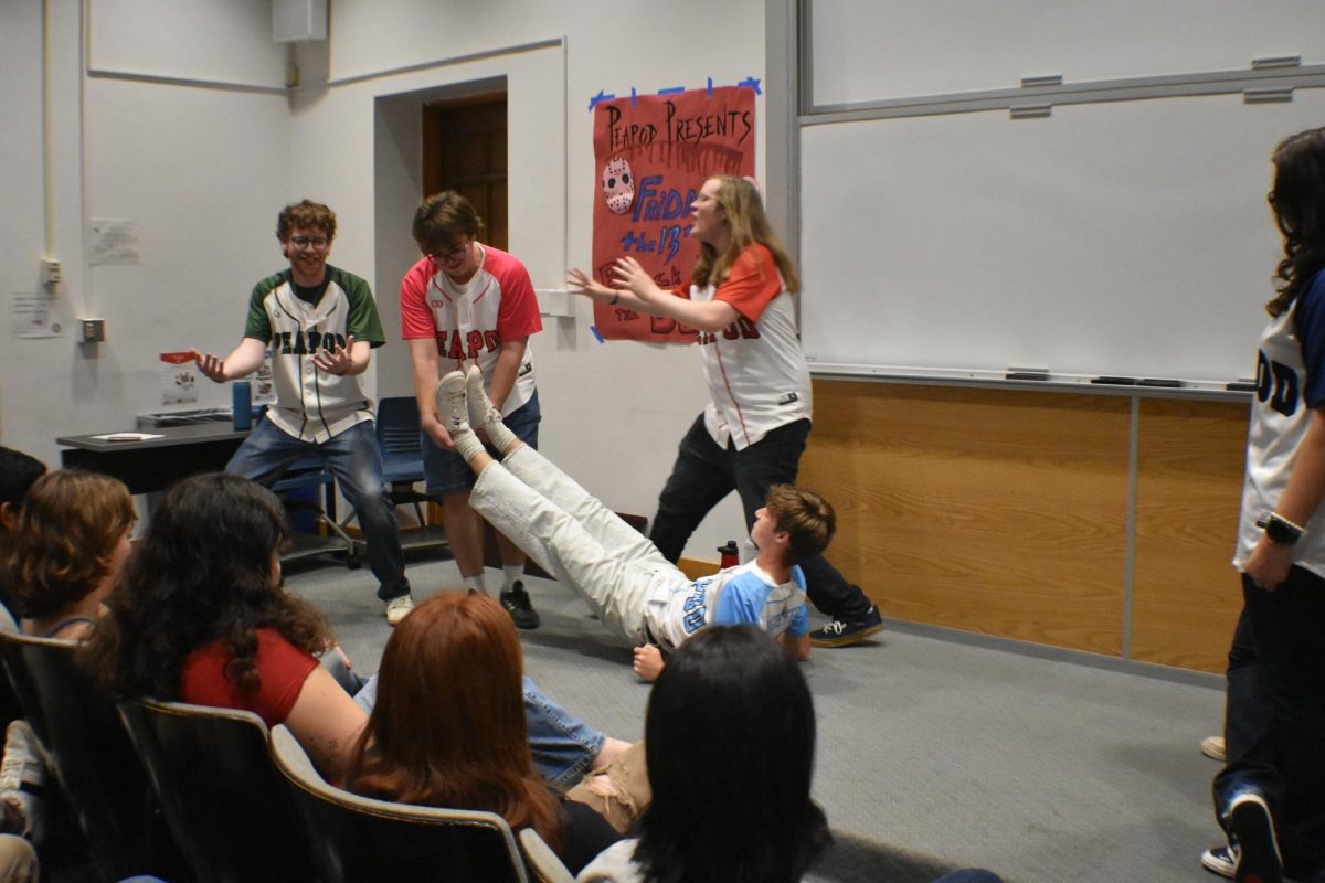 The Peapod Squad mid-skit during their September 13 show. 