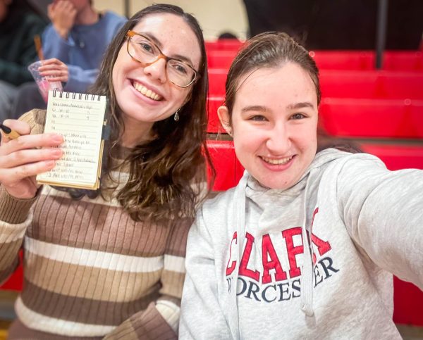 Sophia Lindstrom and Ava Orofino at the Women’s Basketball game on Nov 16, 2024. Photo courtesy of Ava Orofino.