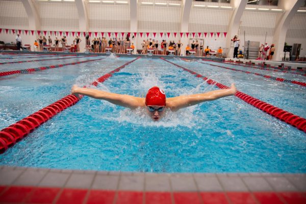 Ivy Joyal swims butterfly during the Worcester City Champions on Nov. 9, 2024. 