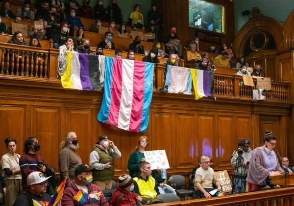 Protestors in support of Ngyuyen at Worcester City Hall