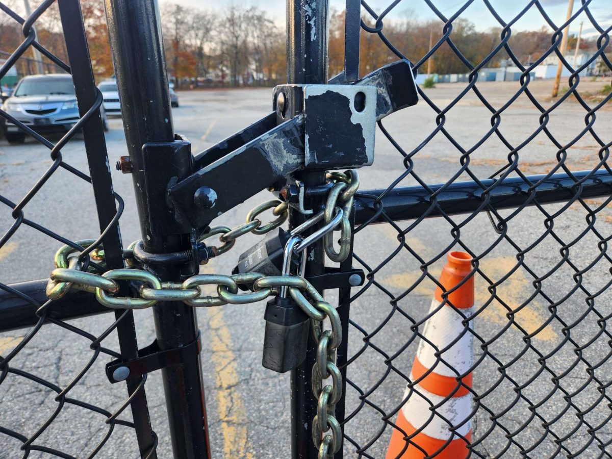 Lock outside of the Park Avenue parking lot.